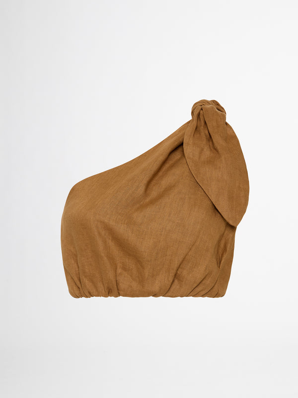 SHEIKE Mia Linen Top Brown 1005734 Ghost Image