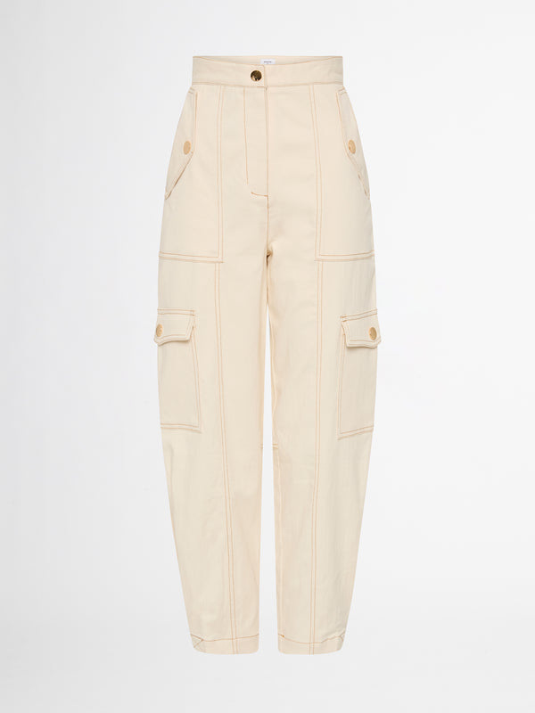 MIRAGE PANT IN TAN WITH CONTRAST STITCHING GHOST IMAGE