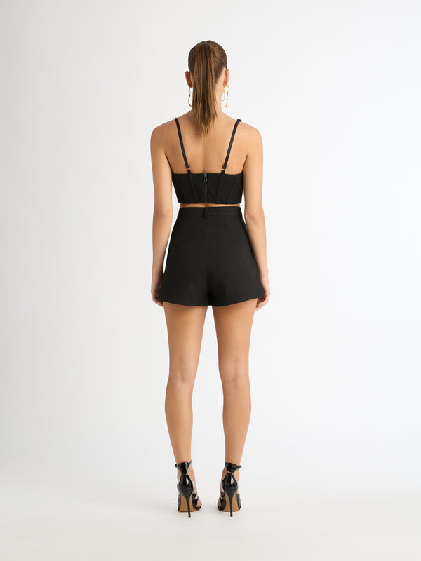KISS AND TELL SHORTS IN BLACK BACK SHOT