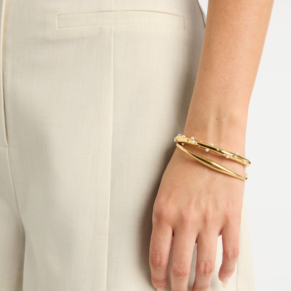 Audrey Bangle Stack Gold Diamonte Bangle SHEIKE