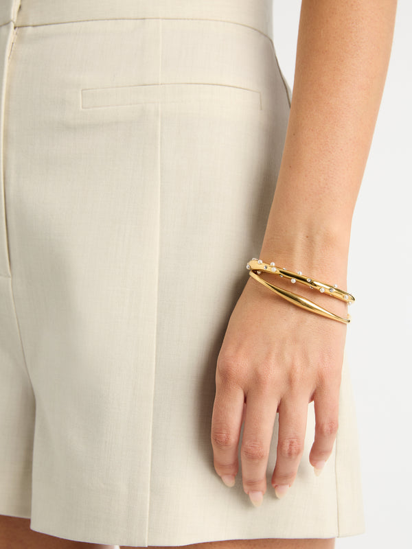 SHEIKE Audrey Bangle Stack Gold 1006177 Model Image