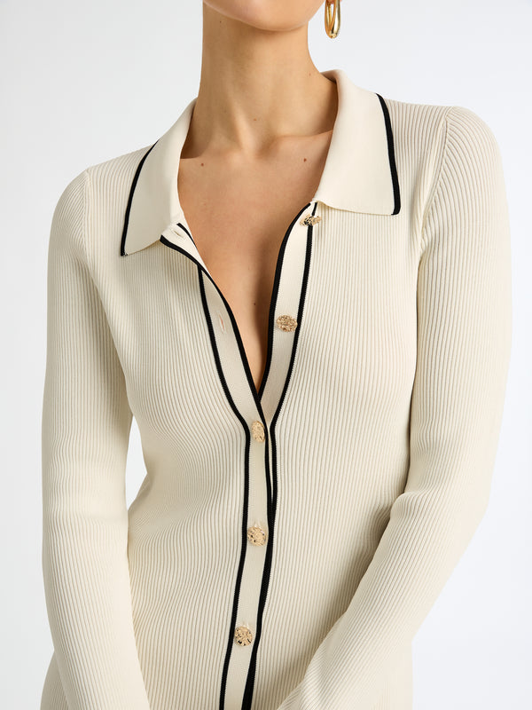 SOMERSET LONGLINE CARDI WITH GOLD BUTTONS DETAIL IMAGE