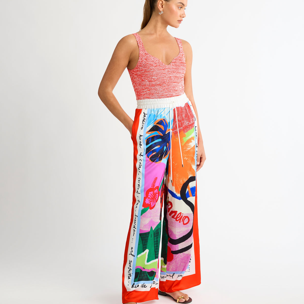 Knit Top Red Marle Knit Cami Top SHEIKE