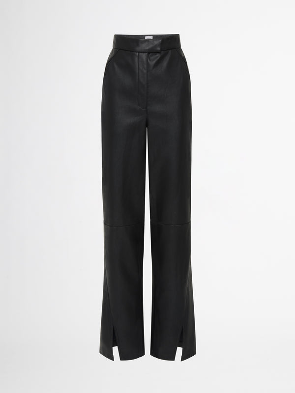 JAMIE FAUX LEATHER PANT IN BLACK GHOST IMAGE