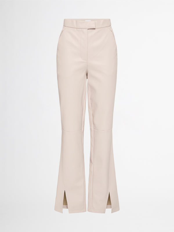 JAMIE FAUX LEATHER PANT IN BONE GHOST IMAGE