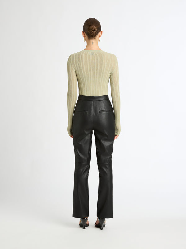 MAYBANK SWEATER IN LIGHT OLIVE BACK IMAGE STYLED