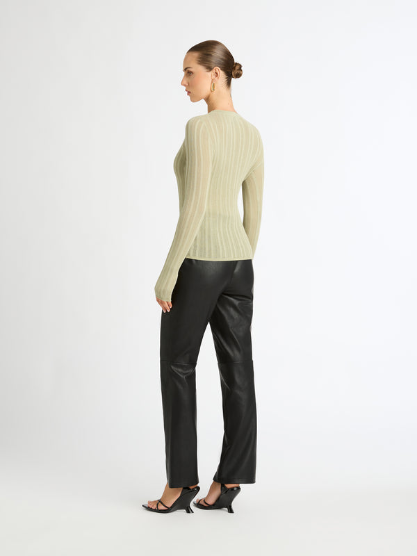 MAYBANK SWEATER IN LIGHT OLIVE BACK IMAGE