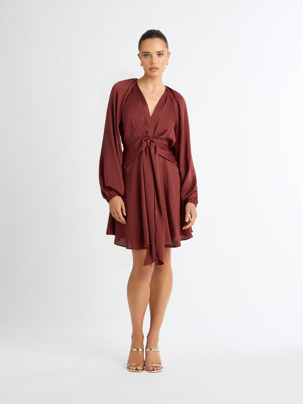 SHEIKE Academy Mini Dress Burgundy 1006440 Front image Styled