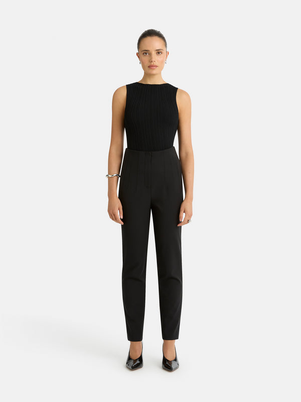 BYRON KNIT TOP IN BLACK FRONT IMAGE