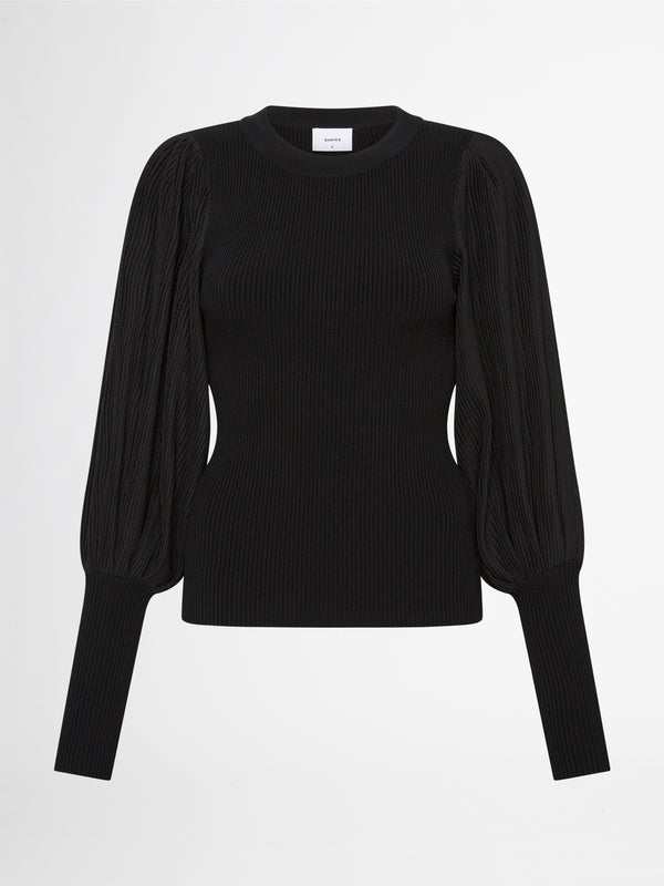 TORONTO KNIT TOP IN BLACK GHOST IMAGE