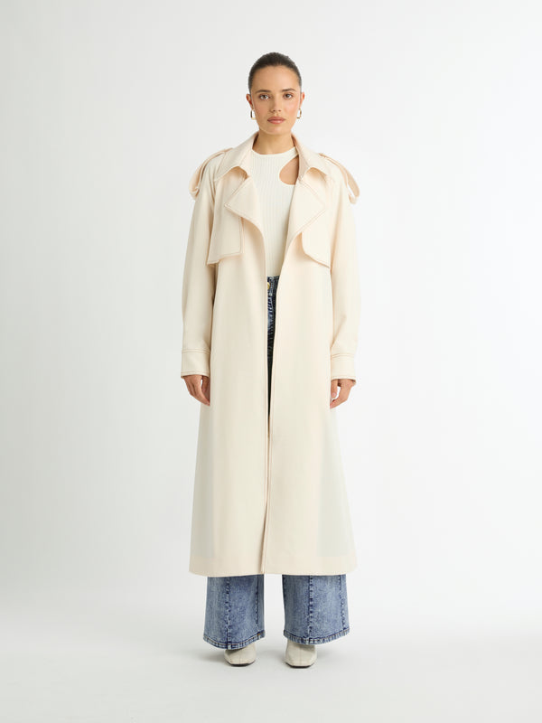 JADE TRENCH IN CREAM STYLED IMAGE