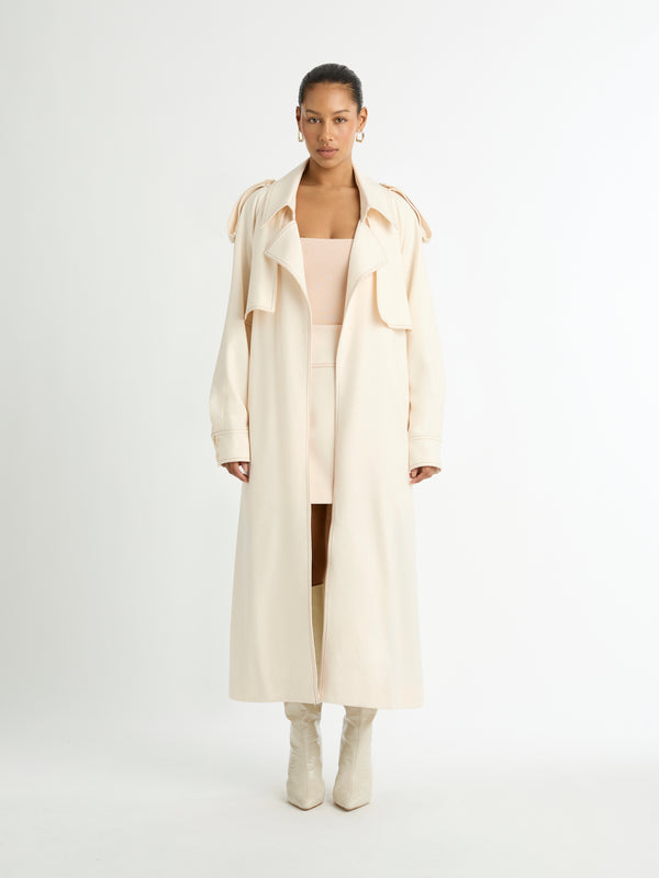 JADE TRENCH IN CREAM YAZ FRONT IMAGE
