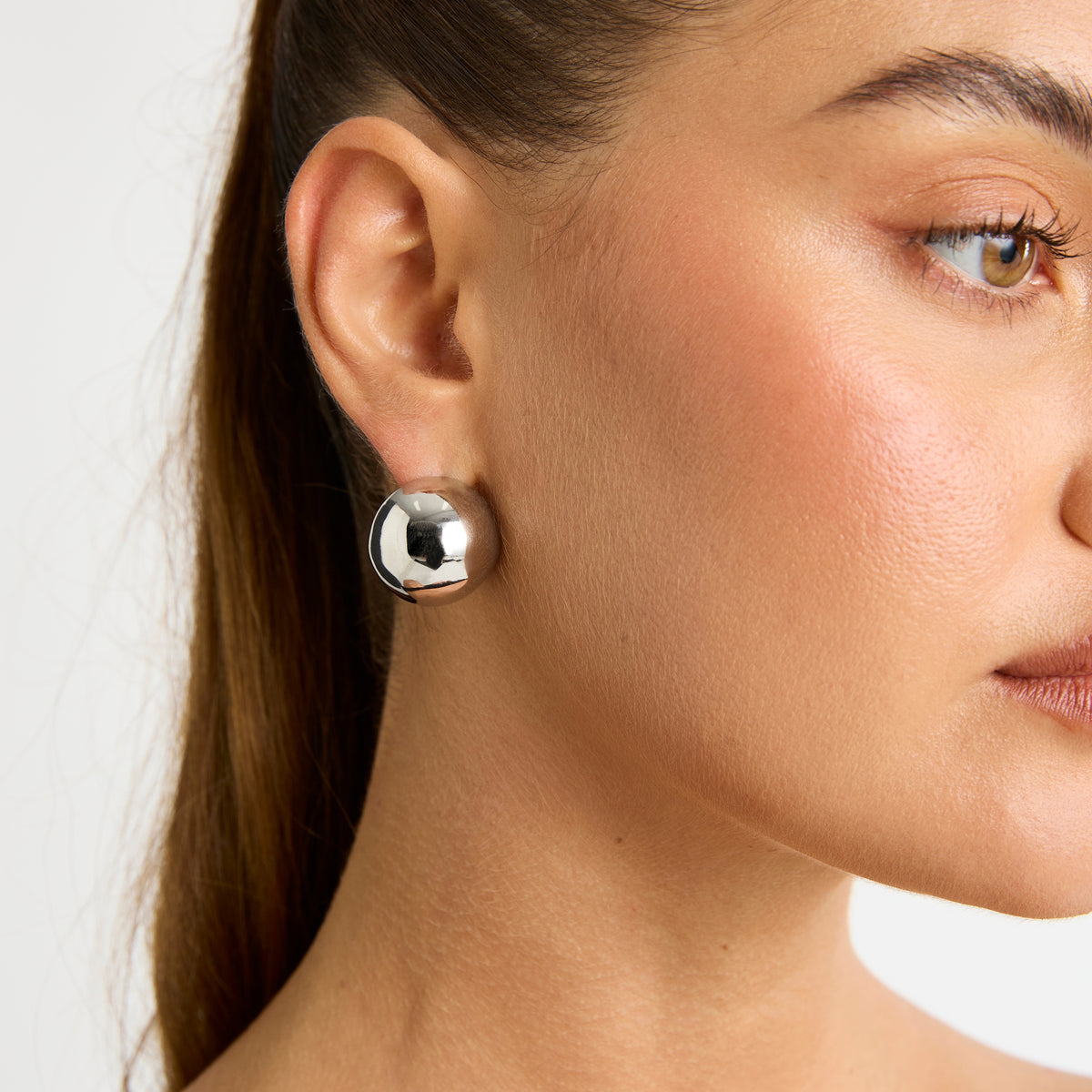 Sphere Stud Earrings Silver Stud Earring SHEIKE