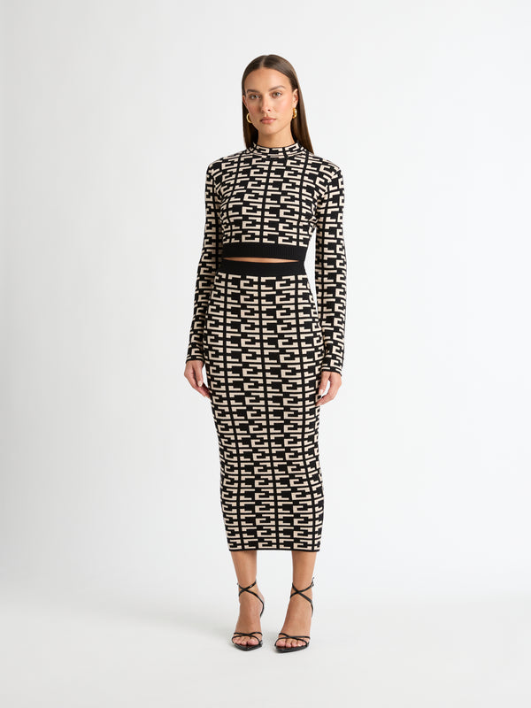 MONTE CARLO KNIT SKIRT, front view