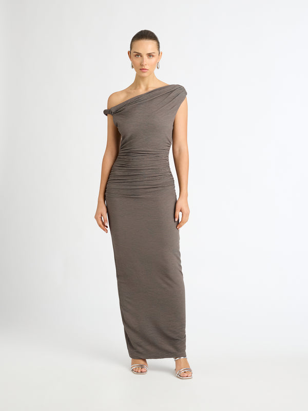 ATHENA DRESS IN GREY FRONT IMAGE