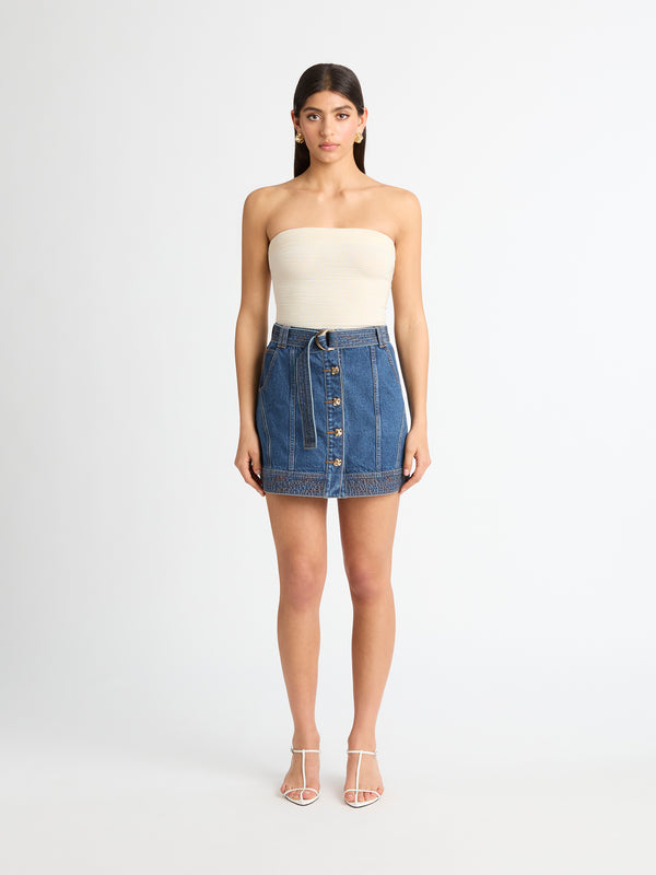 FRANCESCA MINI SKIRT, front view on size 8 model