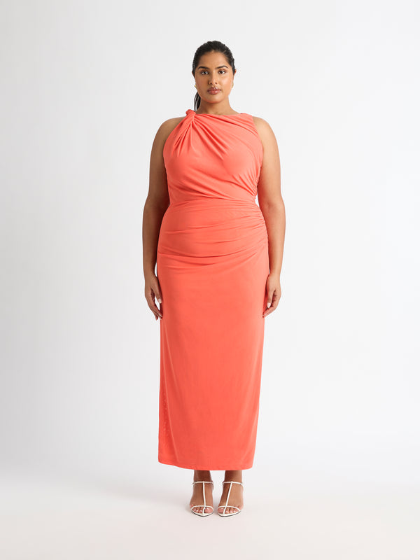 Size16 SHEIKE Evolution Mesh Dress Coral 1007085 Front Image