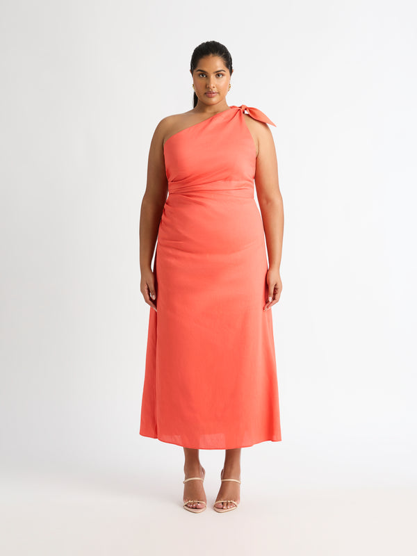 Size16 SHEIKE Azalea Midi Dress Coral 1007109 Front Image