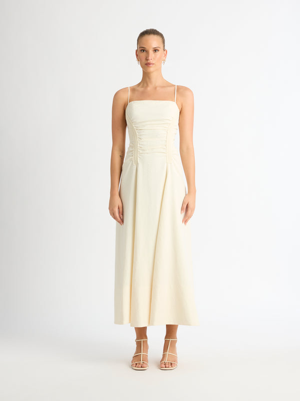 Size8 SHEIKE Sahara Midi Dress Oatmeal 1007183 Front Image