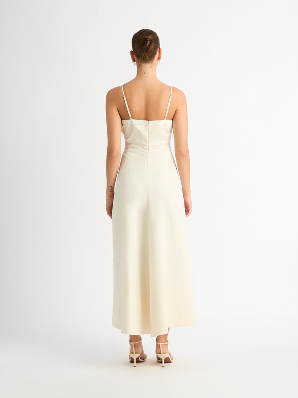 SHEIKE Sahara Midi Dress Oatmeal 1007183 Back Image