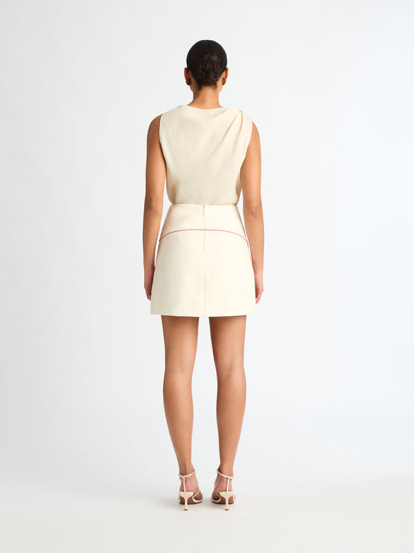 SHEIKE Kaia Mini Skirt Ivory 1007232 Back Image