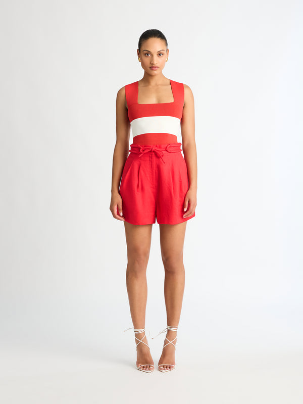 Size8 SHEIKE Mia Linen Short Red 1007256 Front Image