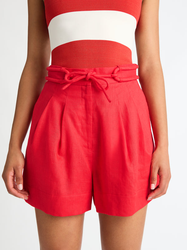 SHEIKE Mia Linen Short Red 1007256 Detail Image