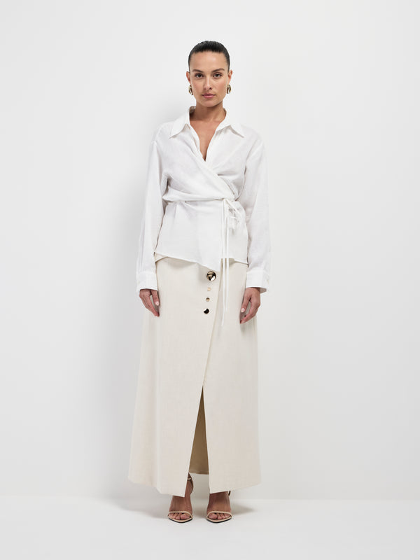 SHEIKE Paradisa Wrap Shirt White 1007315 Front Image Styled