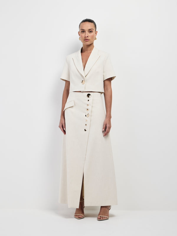 SHEIKE Shai Maxi Skirt Ecru 1007320 Front Image Styled