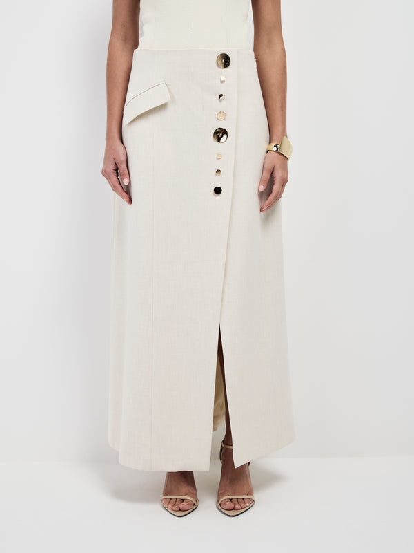 Size8 SHEIKE Shai Maxi Skirt Ecru 1007320 Detail Image