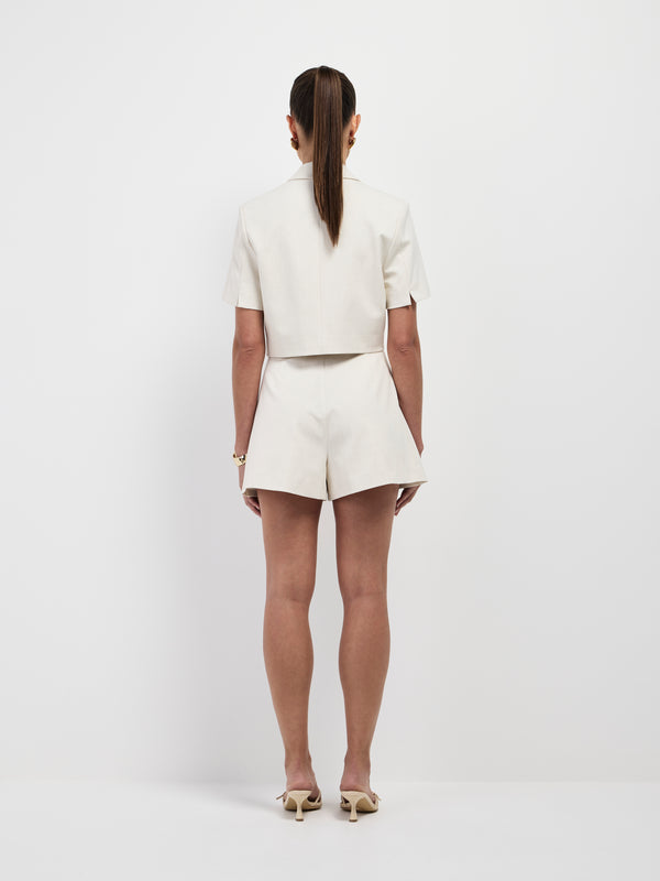 SHEIKE Shai Crop Shacket Ecru 1007322 Back Image