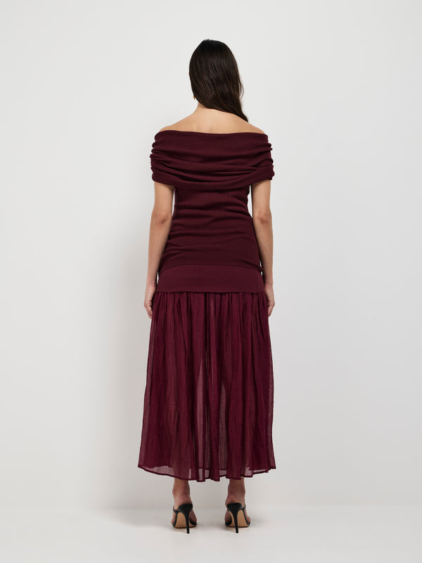 SHEIKE Desiree Knit Top Wine 1007369 Back Image