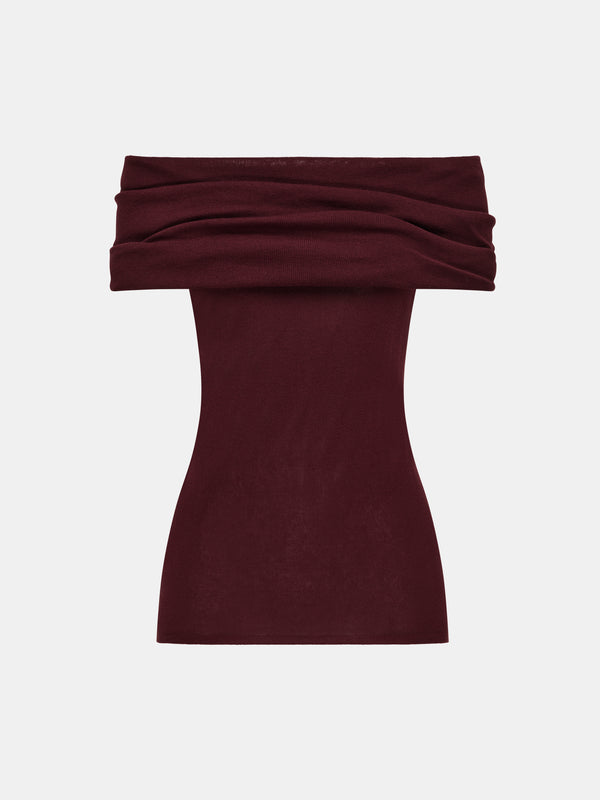 SHEIKE Desiree Knit Top Wine 1007369 Ghost Image