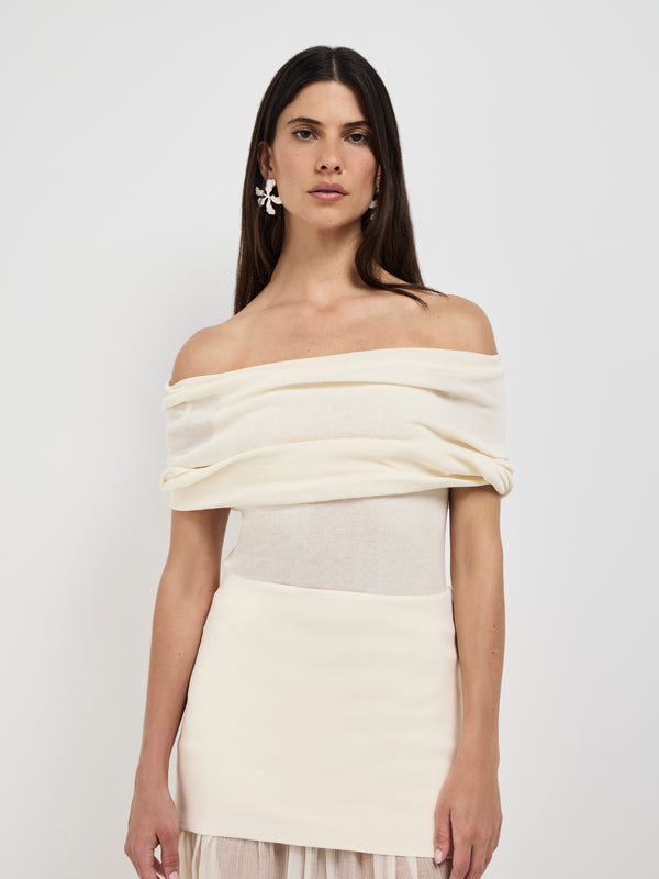 Size8 SHEIKE Desiree Knit Top Ecru 1007370 Detail Image