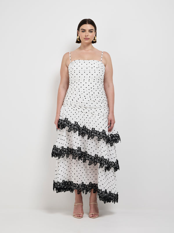 DANICA MIDI DRESS, front view on size 16 model