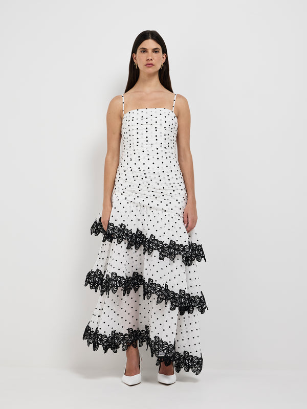 DANICA MIDI DRESS, front view on size 8 model