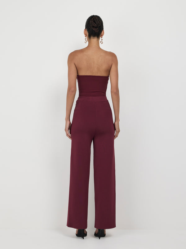 SHEIKE Bailey Knit Pant Burgundy 1007491 Back Image