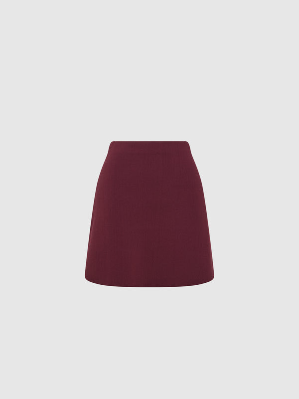 SHEIKE Bailey Knit Mini Skirt Burgundy 1007492 Ghost Image