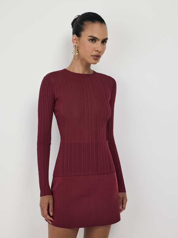 Size8 SHEIKE Maybank Knit Top Plum 1007513 Detail Image