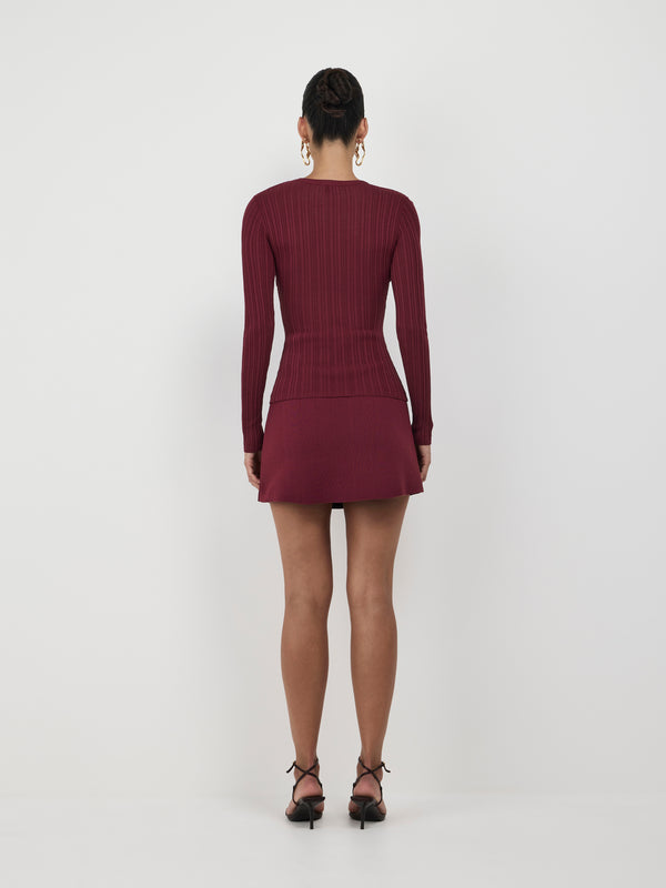 SHEIKE Maybank Knit Top Plum 1007513 Back Image