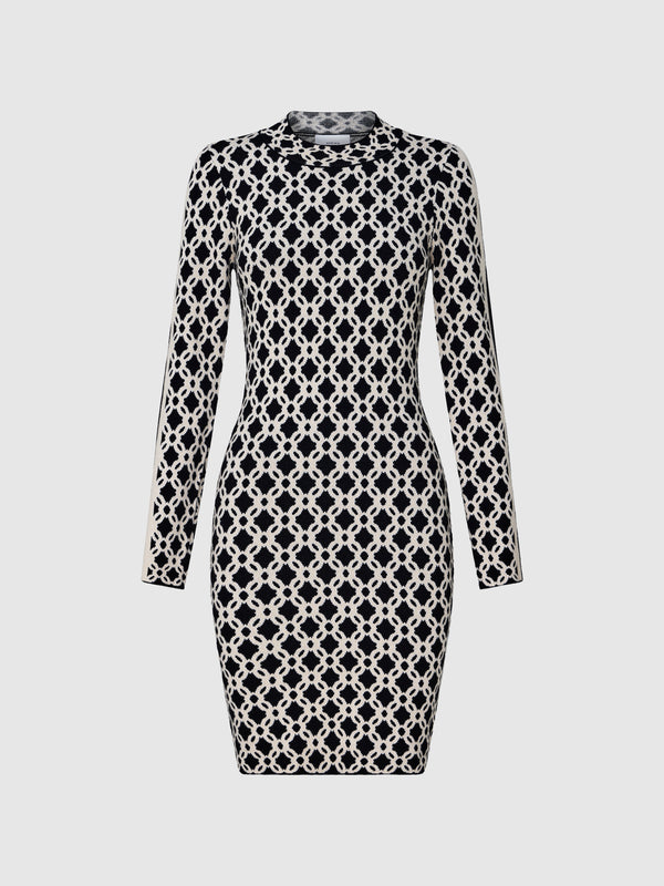SHEIKE Monaco Knit Dress Geo 1007531 Ghost Shot