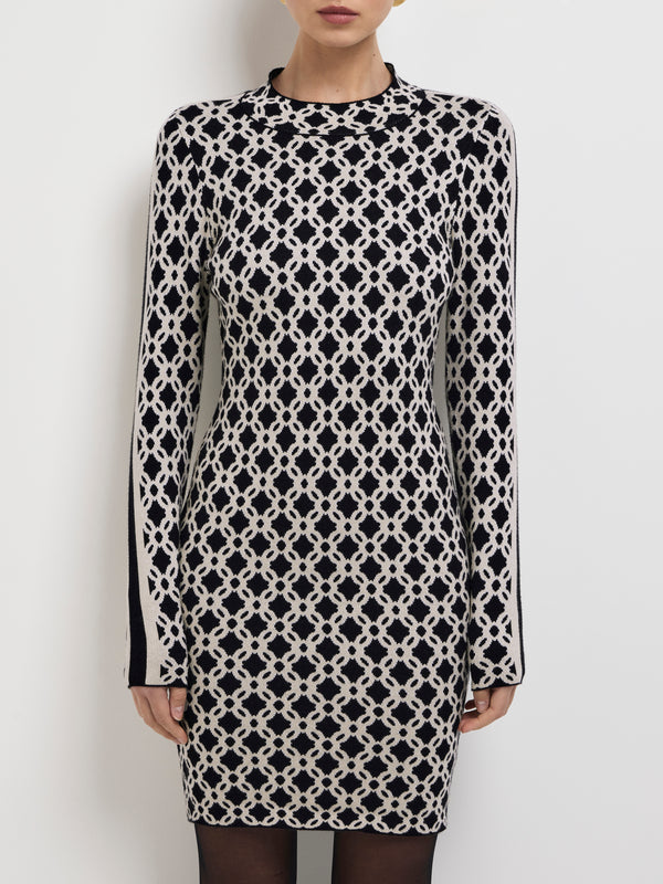 SHEIKE Monaco Knit Dress Geo 1007531 Front Close Up