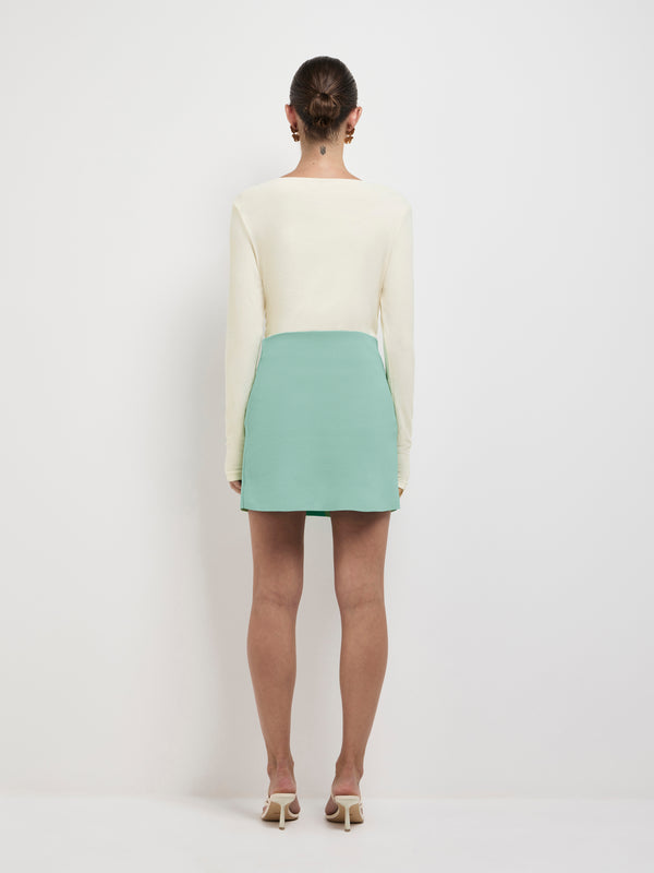SHEIKE Bailey Knit Mini Skirt Mint 1007628 Back Image