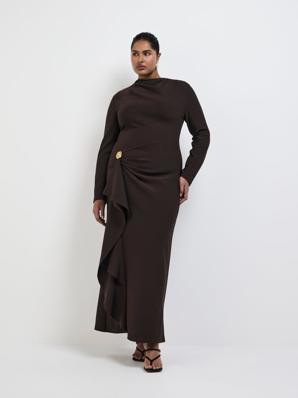 Size16 SHEIKE Alicia Maxi Dress Mocha 1007662 Front Image