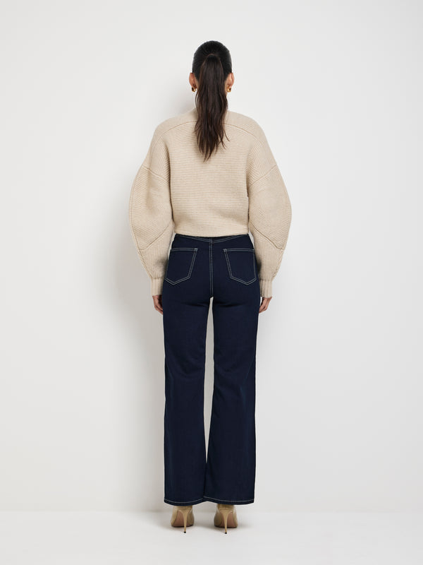 SHEIKE Camille Crop Cardi Oatmeal 1007678 Back Image