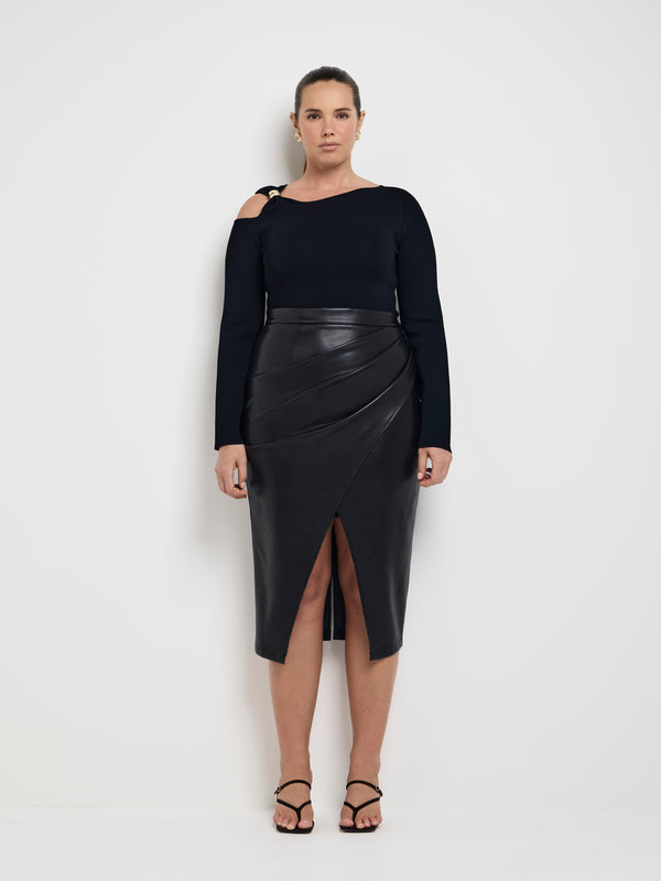 Size16 SHEIKE Gabriella Knit Top Black 1007679 Front Image