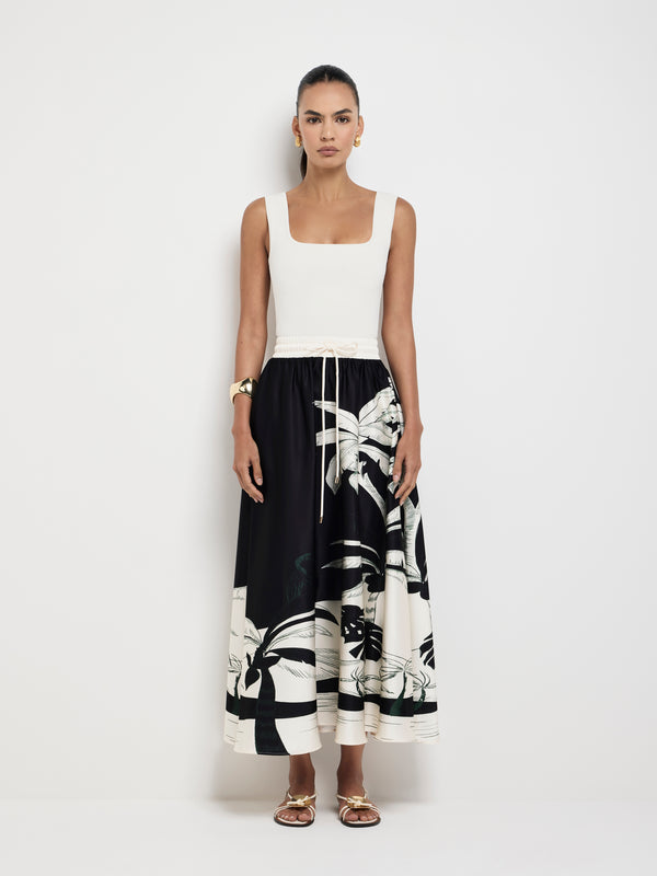 SHEIKE Midnight Palms Skirt Print 1007707 Front Styled Image