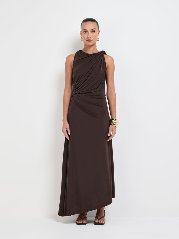 Size8 SHEIKE Emporium Midi Dress Chocolate 1007723 Front Image