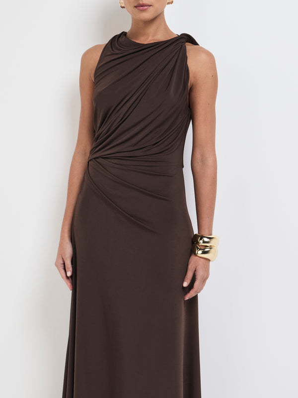 SHEIKE Emporium Midi Dress Chocolate 1007723 Detail Image