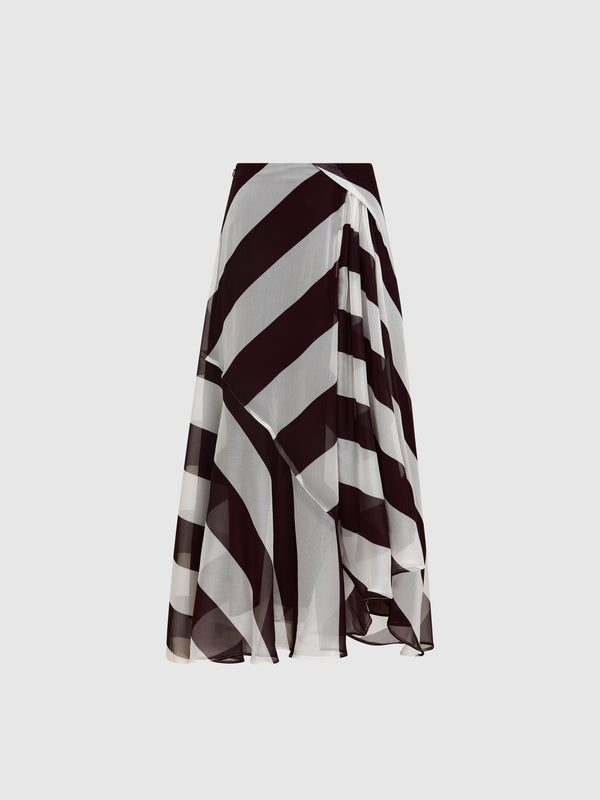 SHEIKE Lola Maxi Skirt Chocolate Stripe 1007735 Ghost Image